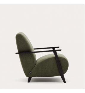 fauteuil recouvert de chenille verte