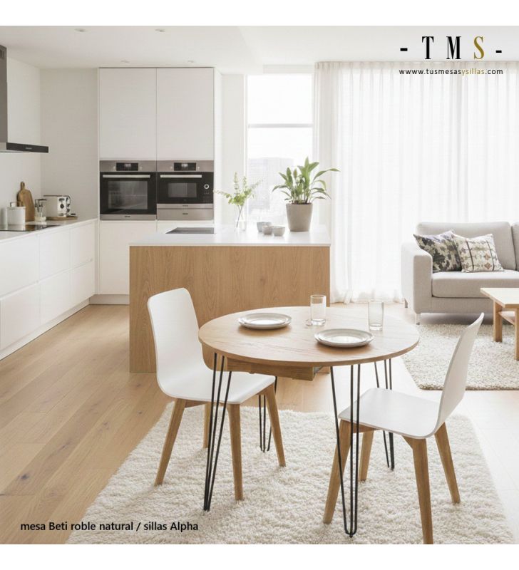 Table ronde extensible en bois noir