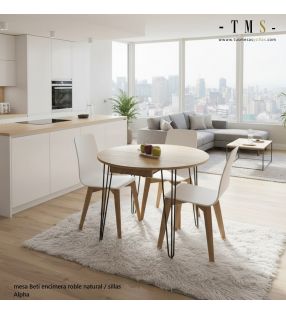 tables rondes en chêne noir