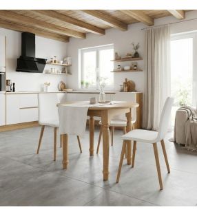 mesa redonda patas torneadas