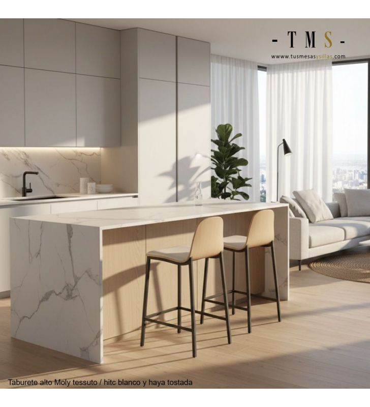 Taburetes-mostrador-madera-blancos Taburetes-mostrador-madera-blancos