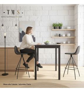 Table haute avec plateau en Dekton