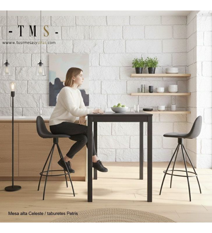 Table haute avec plateau en Dekton Table haute avec plateau en Dekton