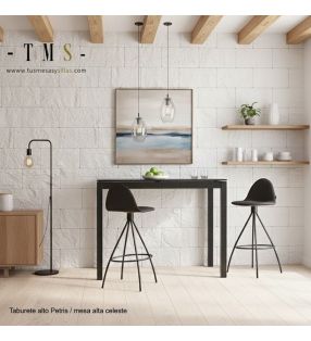 table haute avec plateau résistant à la chaleur