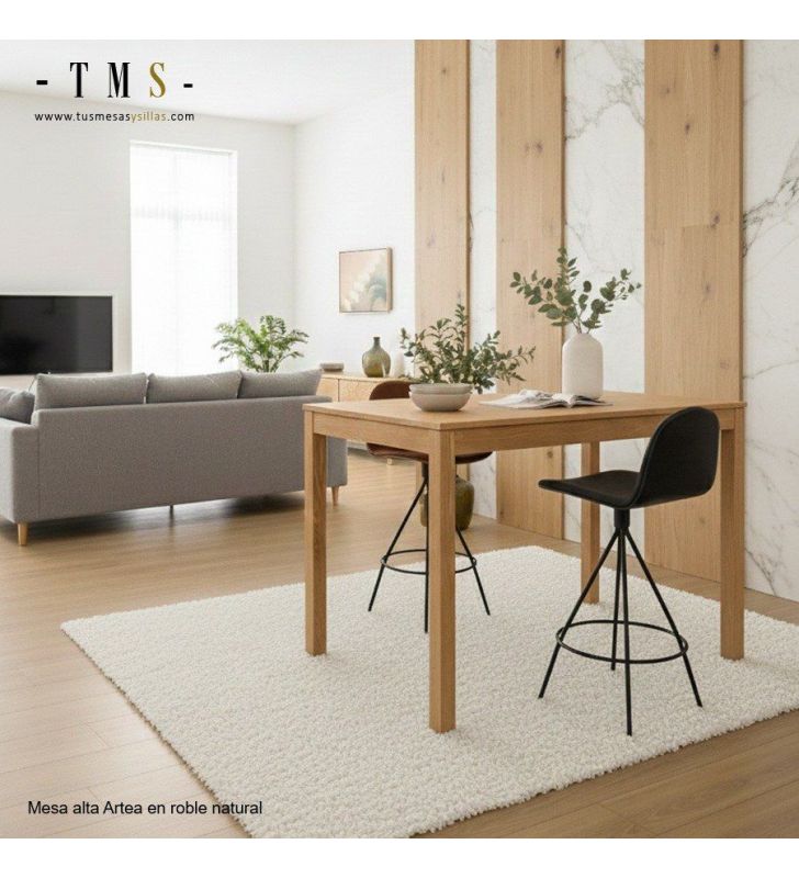 table haute en chêne naturel table haute en chêne naturel