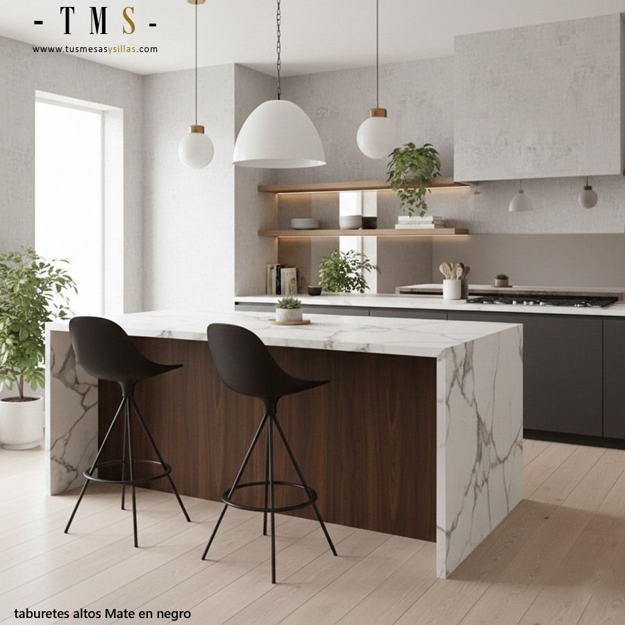 Taburetes-Isla-cocina-negros