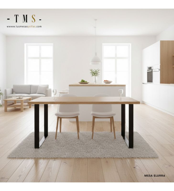 table à manger avec plateau en bois massif