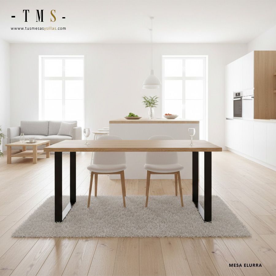 table à manger avec plateau en bois massif