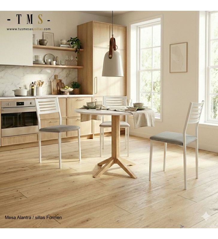 mesa-redonda-blanca-madera-cocina