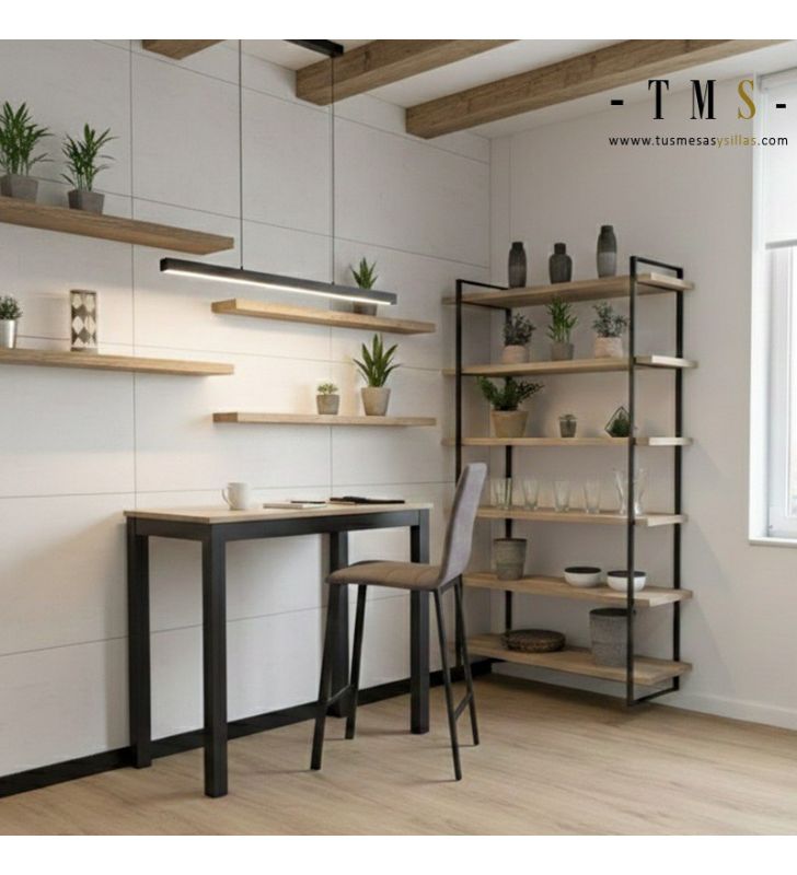 table haute, bois noir, 100x45