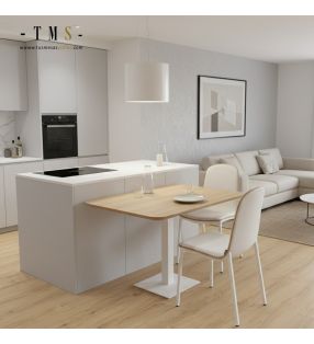 comptoir de cuisine avec table intégrée