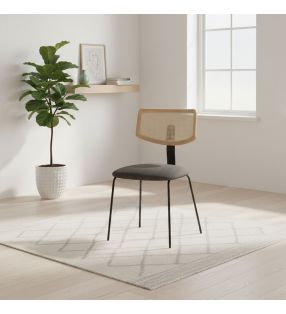 chaise avec dossier en rotin