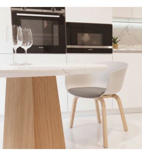 table en bois massif effet marbre