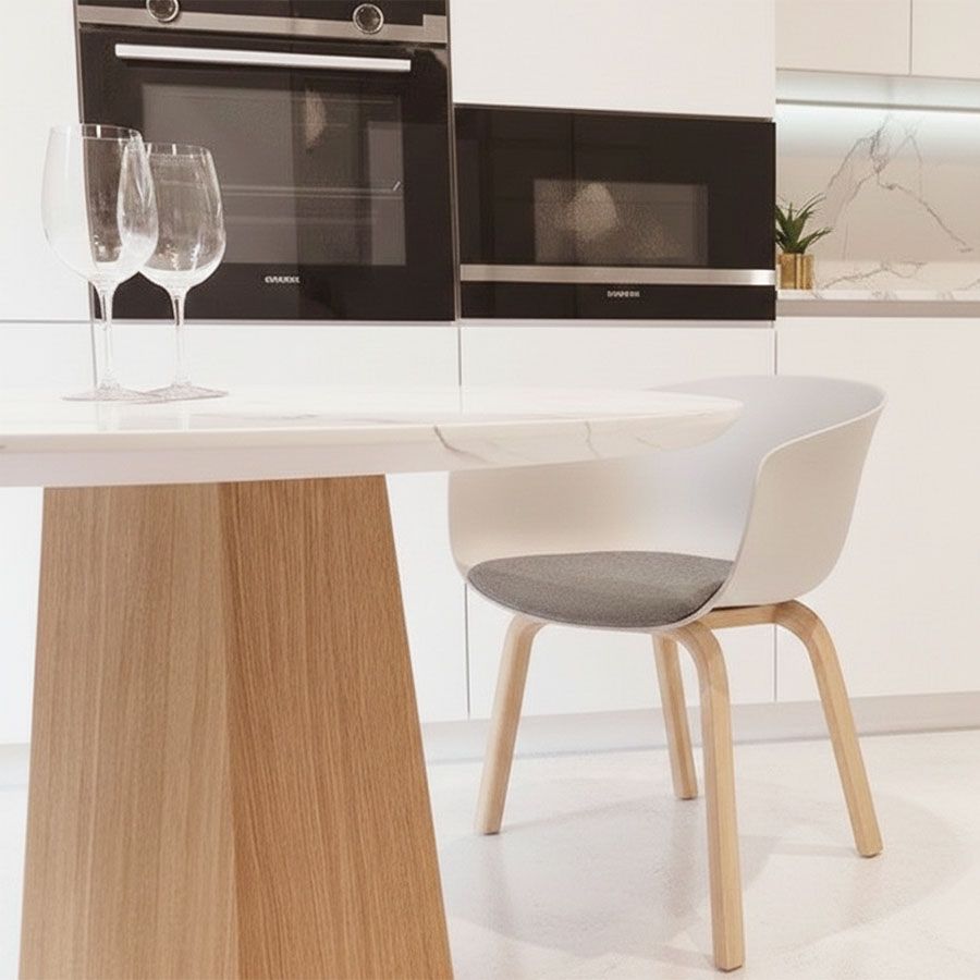 table en bois massif effet marbre