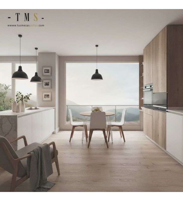 Table ronde minimaliste avec pieds en métal