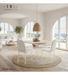 tables extensibles à pieds blancs