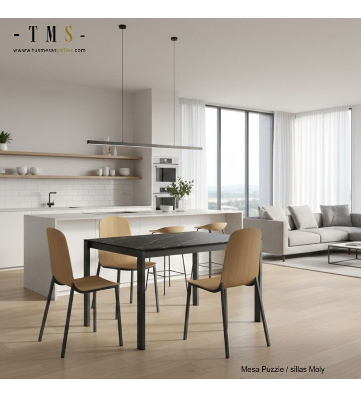 table extensible avec plateau en céramique