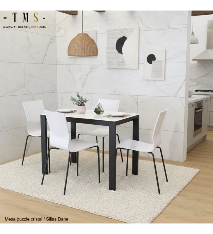 table/comptoir extensible en verre