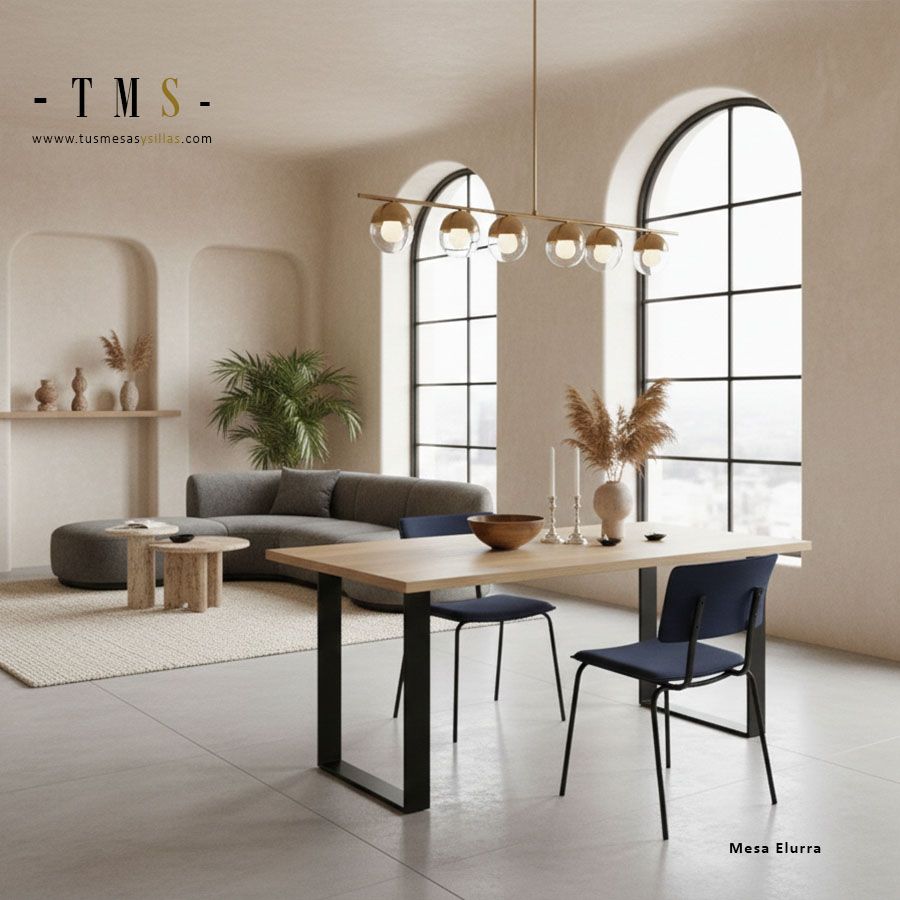 Mesa Elurra extensible en madera y metal de estilo vintage