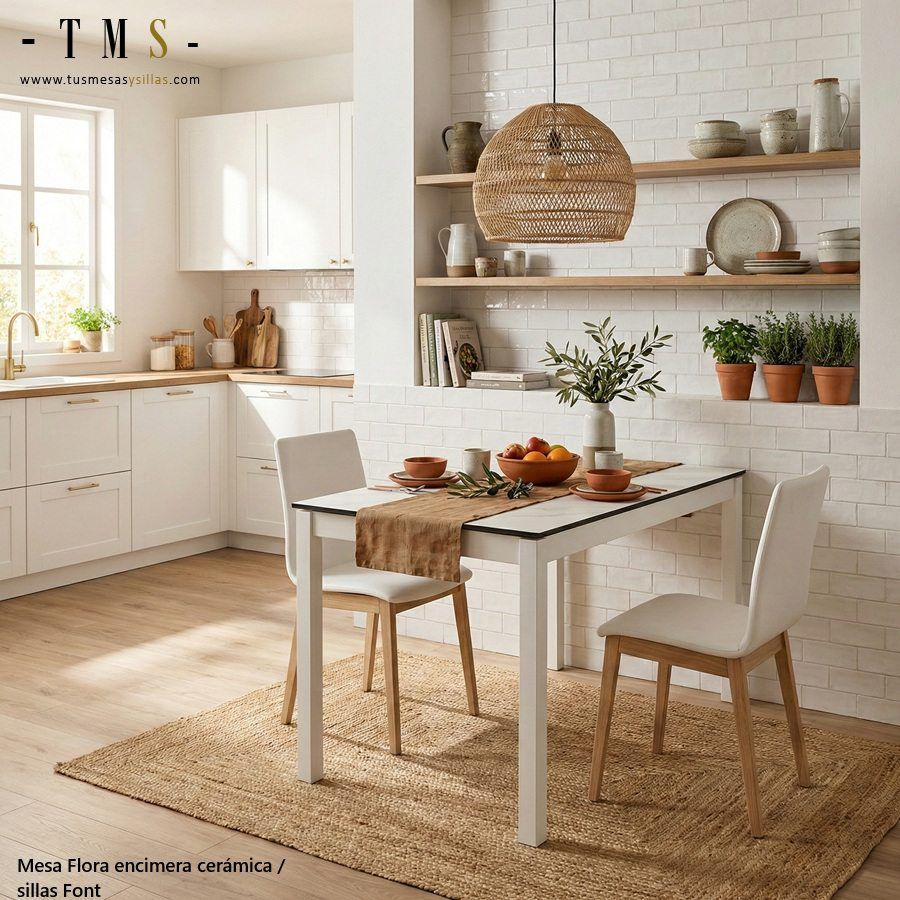 Mesa extensible Luna encimera en porcelanico Mesa extensible Luna encimera en porcelanico