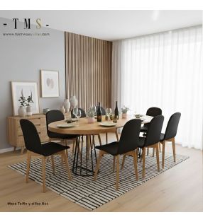 table extensible avec pied central en métal