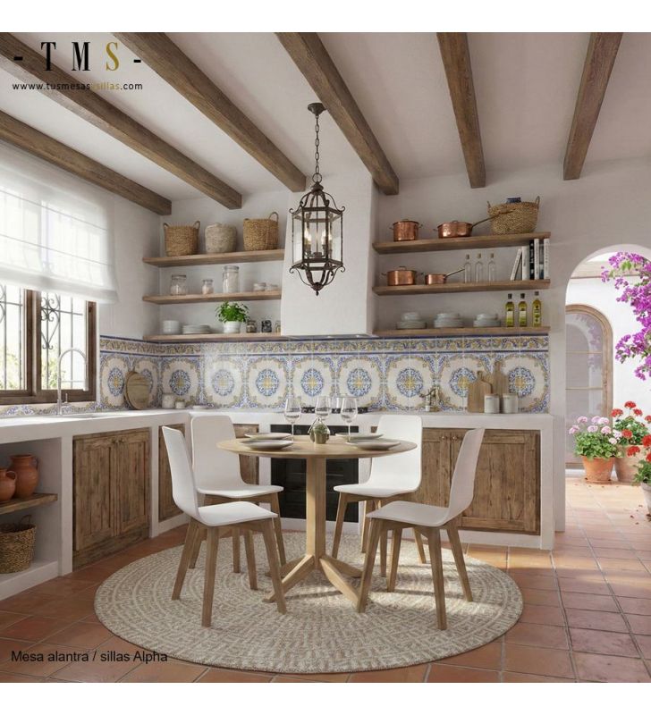 4 tables rondes style rustique