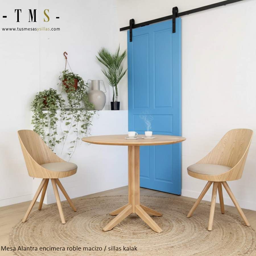 table ronde, bois clair table ronde, bois clair