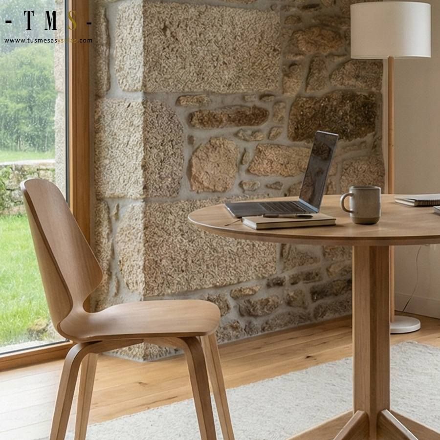 table ronde, bois clair table ronde, bois clair