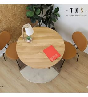 table ronde en bois de chêne