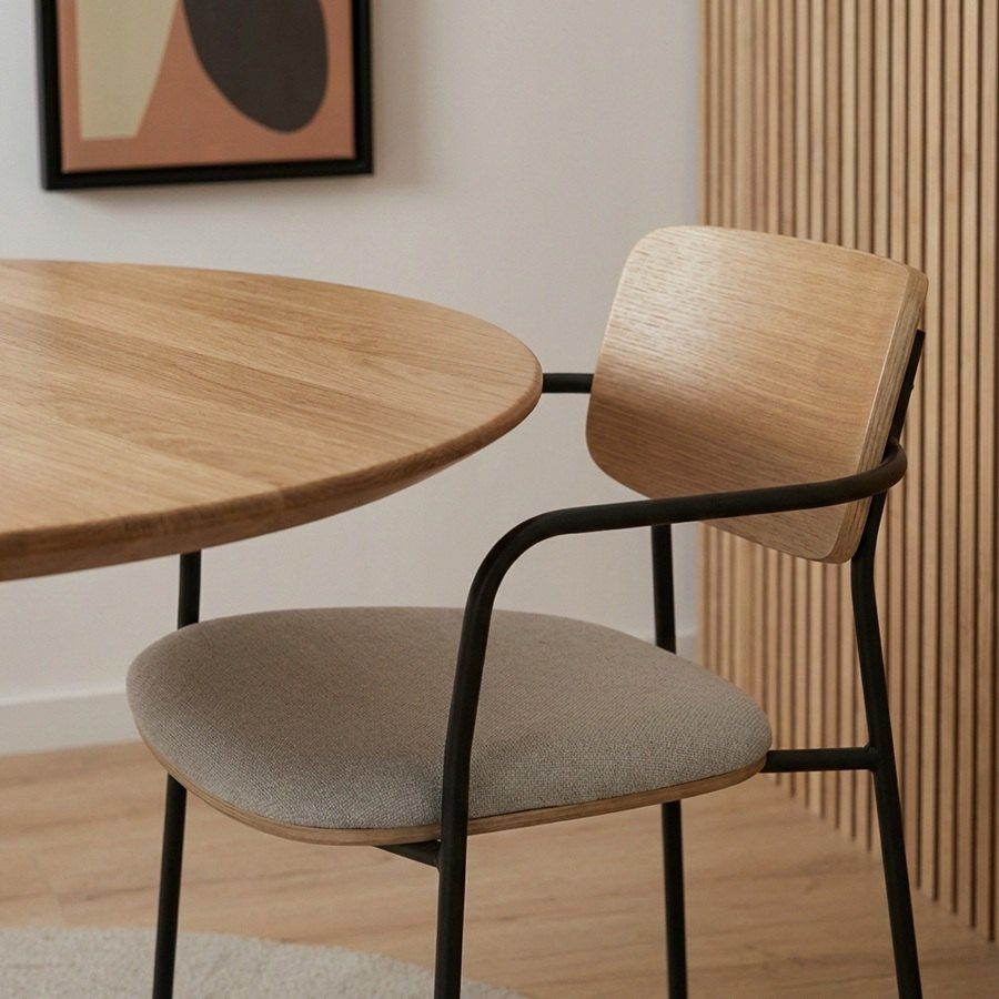 table ronde, bois clair table ronde, bois clair