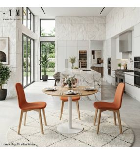 tables rondes avec un pied central - cuisine