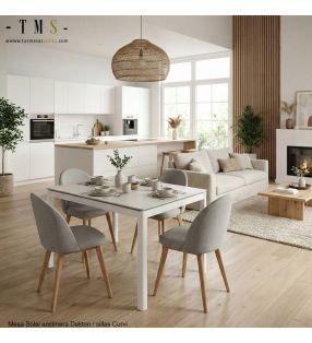 Table Dekton aux coins arrondis