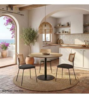 table ronde de style industriel