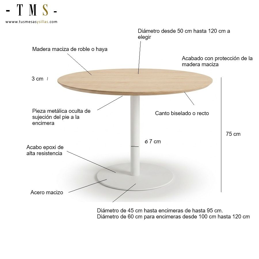 Table ronde, 100 cm, chêne Table ronde, 100 cm, chêne