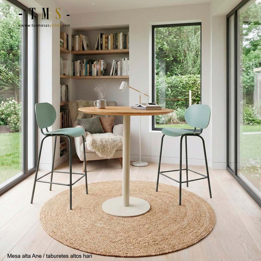 table haute avec piédestal central table haute avec piédestal central