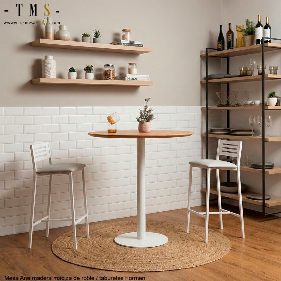 table haute avec piédestal central table haute avec piédestal central