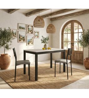 Table extensible bon marché avec pieds noirs