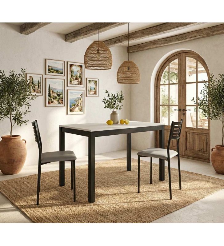 Table extensible bon marché avec pieds noirs Table extensible bon marché avec pieds noirs