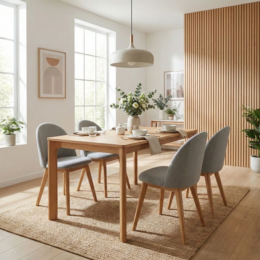 Mesa Itxaso, extensible en madera de roble y con esquinas redondeadas