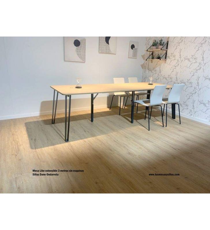 Mesa Libe de diseño moderno y esquinas redondeadas extensible hasta 3 metros  - 12