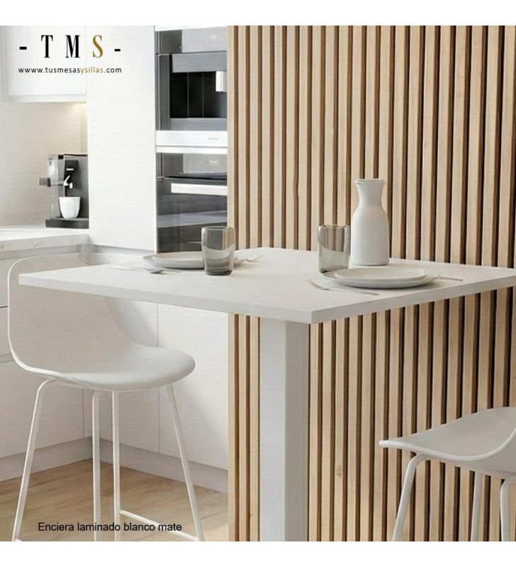 petite table haute blanche