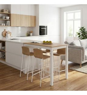 table haute en bois blanc