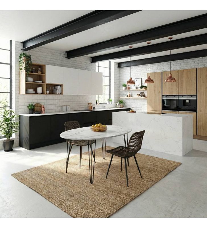 tables ovales, couleur marbre