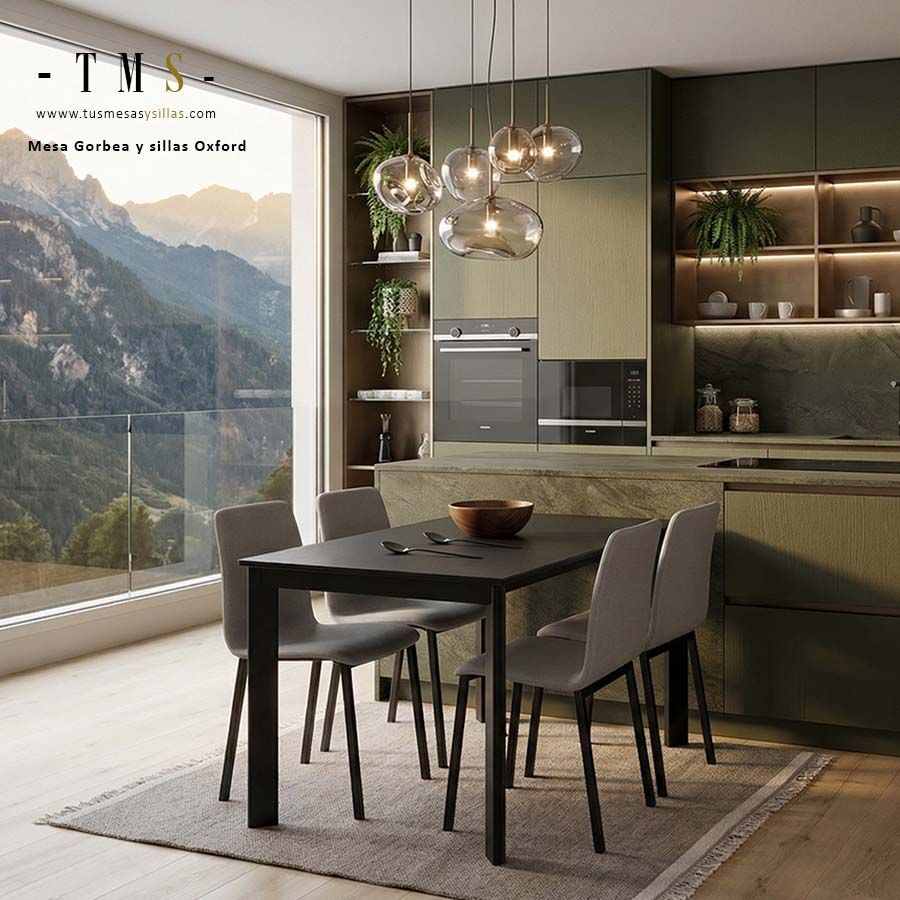 table extensible avec plateau en porcelaine