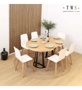 table ronde extensible pour 6 personnes