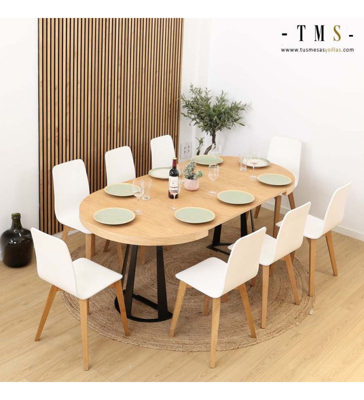 table ronde extensible pour 10 personnes