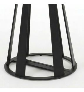 table basse ronde à base détaillée