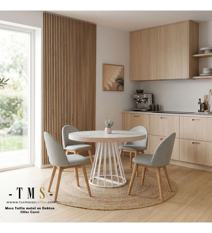 Table ronde avec plateau en Dekton