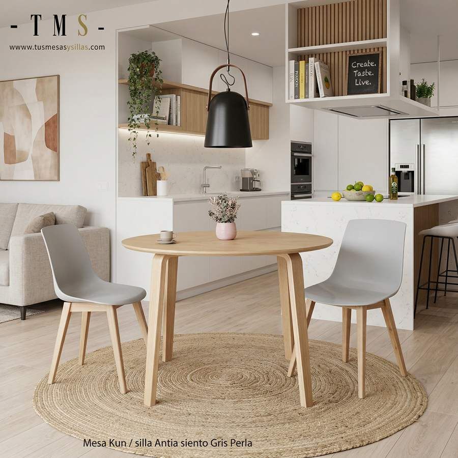 table ronde en chêne 110