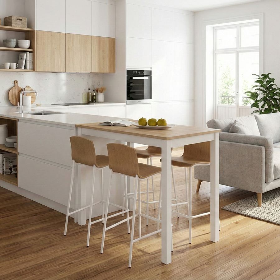 table haute extensible avec comptoir